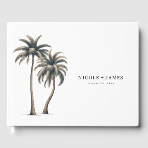 Livro De Visitas Casamento Rústico Tropical de Palmeiras na Costa