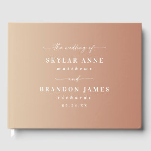 Livro De Visitas Casamento Simples Clay Terra Cotta & Yellow Ombre