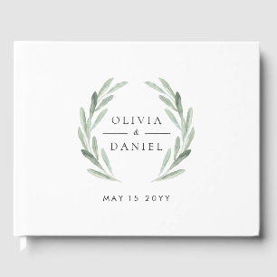 Livro De Visitas Casamento Simples Da Rua Verde Da Rustic Watercolo