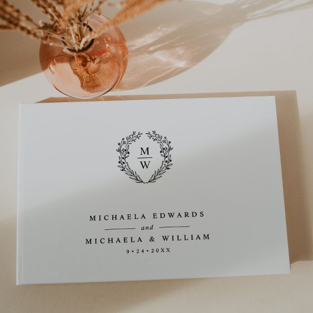 Livro De Visitas Casamento Simples da Terra Botânica do Monograma (Criador carregado)