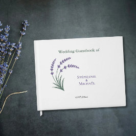 Livro De Visitas Casamento Simples de Lavanda