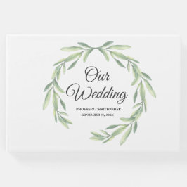 Livro De Visitas Casamento Simples Eucalyptus Watercolor Greenery