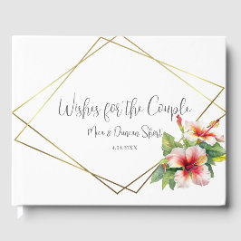 Livro De Visitas Casamento Tropical de Hibiscus