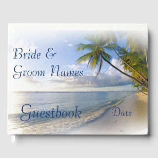 Livro De Visitas Casamento Tropical de Praia ou Guestbook Chá