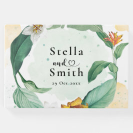 Livro De Visitas Casamento Tropical Floral Colorida
