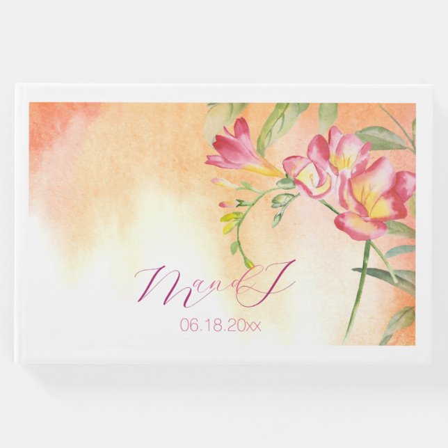 Livro De Visitas Casamento Tropical Freesia (Frente)