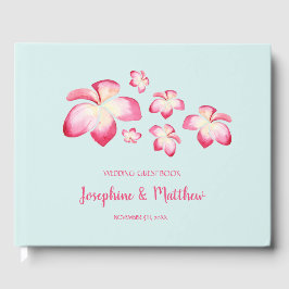 Livro De Visitas Casamento Tropical Plumeria Watercolor