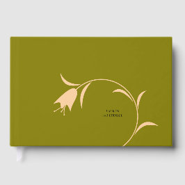 LIVRO DE VISITAS CASAMENTO TULIPA MOD PEACH & OLIVE