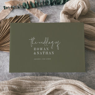 Livro De Visitas Casamento Verde-Azeite-Chic Moderno
