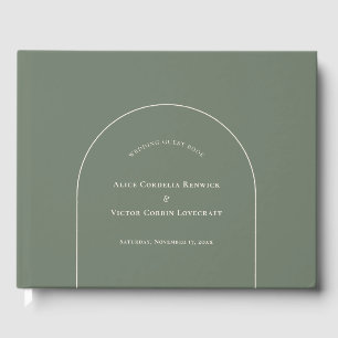 Livro De Visitas Casamento Verde do Simple Arch Sage