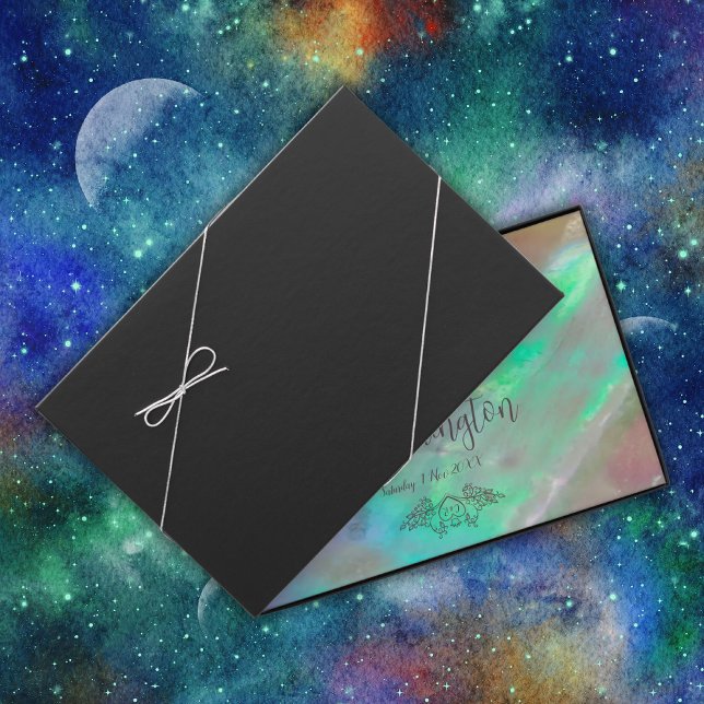 Livro De Visitas Casamento Verde Elegante Mãe de Pérola (Criador carregado)