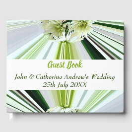 Livro De Visitas Casamento Verde-Floral-Branco-Strike