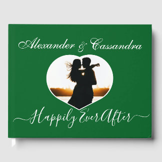 Livro De Visitas Casamento Verde Mínimo de Emerald Jewel