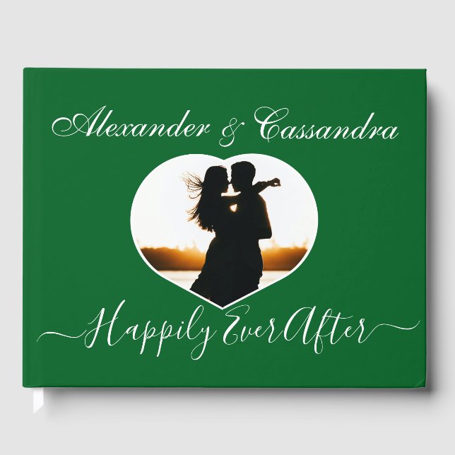 Livro De Visitas Casamento Verde Mínimo de Emerald Jewel (Frente)