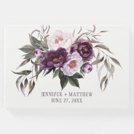 Livro De Visitas Casamento verde Púrpura de Plum Rosa