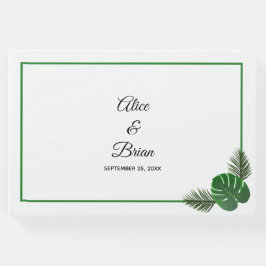 Livro De Visitas Casamento Verde Tropical Mínimo