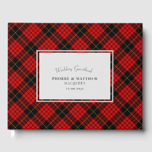 Livro De Visitas Casamento Vermelho Negro do Tartan Clan MacQueen