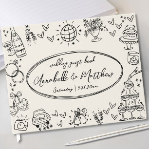 Livro De Visitas Casamento Vintage Desenhado à Mão