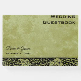 Livro De Visitas Casamento vintage, Folhas Vitorianas De Vinha De U