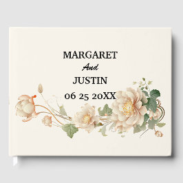 Livro De Visitas Casamento vintage Lotus Flower