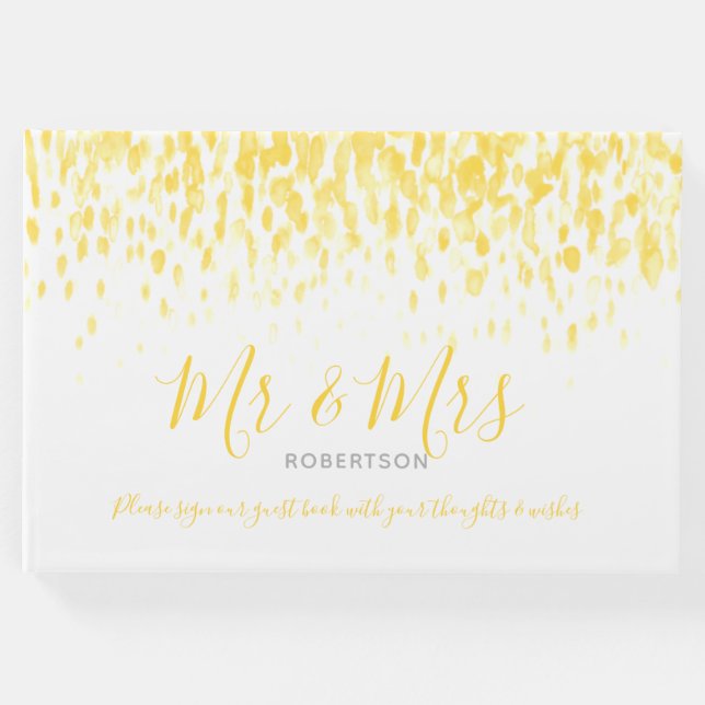 Livro De Visitas Cascata personalizada de arte pontual casamento am (Frente)