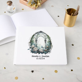 Livro De Visitas Castelo de Fantasia Sombria Janela Casamento Gótic