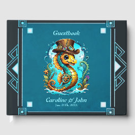 Livro De Visitas Cavalo-marinho-de-boi bonito com um chapéu de na m