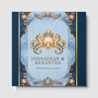Livro De Visitas Cavalo-marinho de luxo vintage dia de casamento