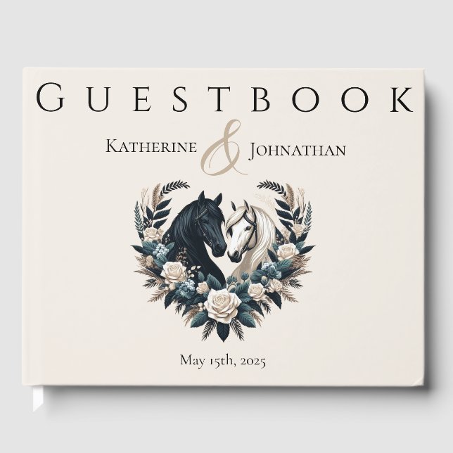 Livro De Visitas Cavalos de Casamento no Amor (Frente)