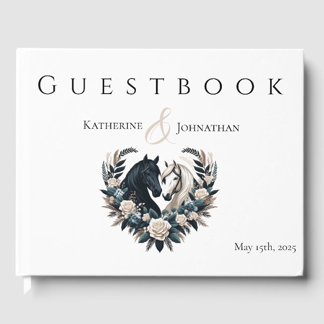 Livro De Visitas Cavalos de Casamento no Amor (Frente)