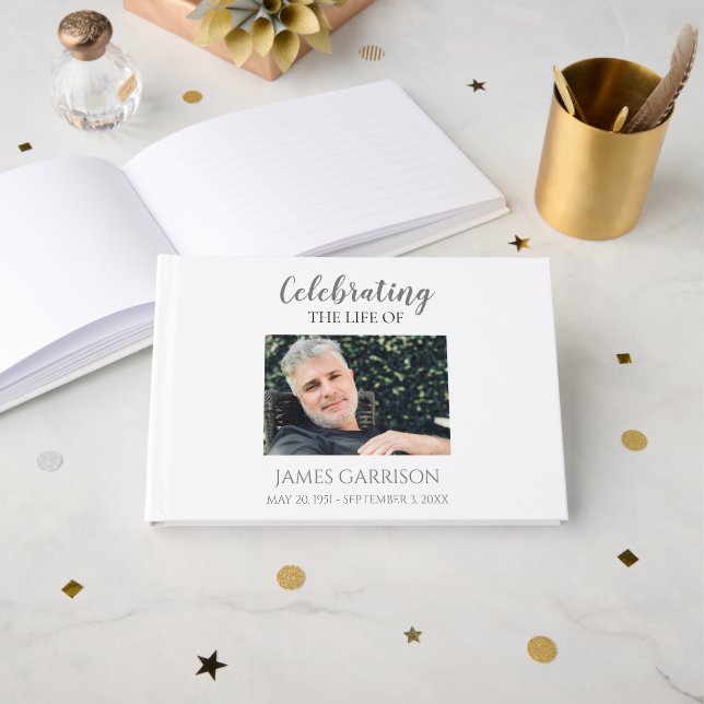 Livro De Visitas Celebração da cinza com Memorial Fotográfico (Frente aberta)