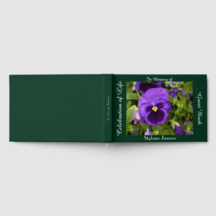 Livro De Visitas Celebração da Vida Flor de Violeta Amarela Floral