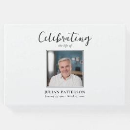 Livro De Visitas Celebração da Vida Foto Simples, Funeral Personali