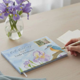 Livro De Visitas Celebração da Vida Íris Roxo do Martim-pescador