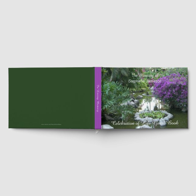 Livro De Visitas Celebração da Vida, Nome, Flores Roxas (Completo)