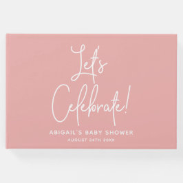 Livro De Visitas Celebração de boas-vindas, cor-de-rosa, com poeira