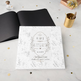 Livro De Visitas Celebração de Casamento Romântico de Luxo Design