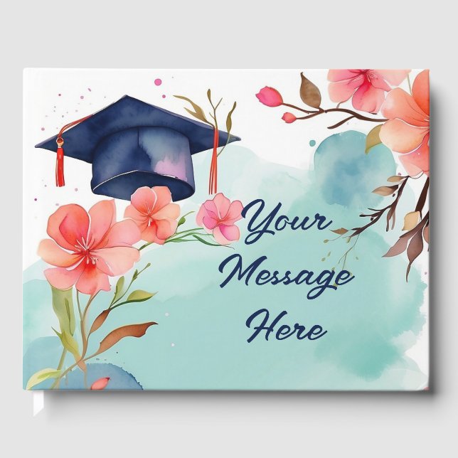 Livro De Visitas Celebração de Graduação por Aquarela (Frente)