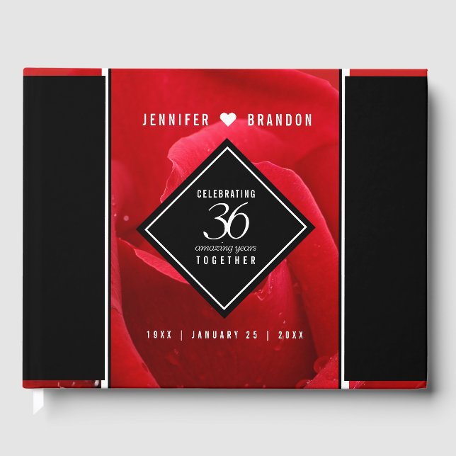 Livro De Visitas Celebração do 36º aniversário do casamento do Rosa (Frente)