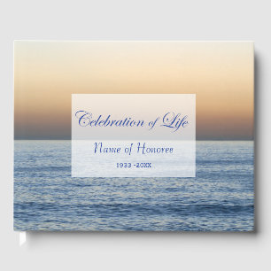 Livro De Visitas Celebração do azul de oceano do memorial da vida
