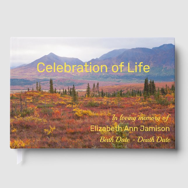 Livro De Visitas Celebração do Memorial Life Denali Autumn Alaska (Frente)
