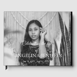 Livro De Visitas Celebração Elegante do Funeral Memorial da Foto da