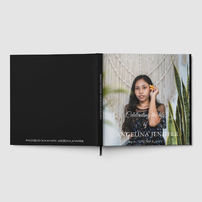 Livro De Visitas Celebração Elegante do Funeral Memorial da Foto da (Completo)