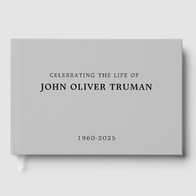 Livro De Visitas Celebrating Life of Personalized Memorial Grey (Frente)