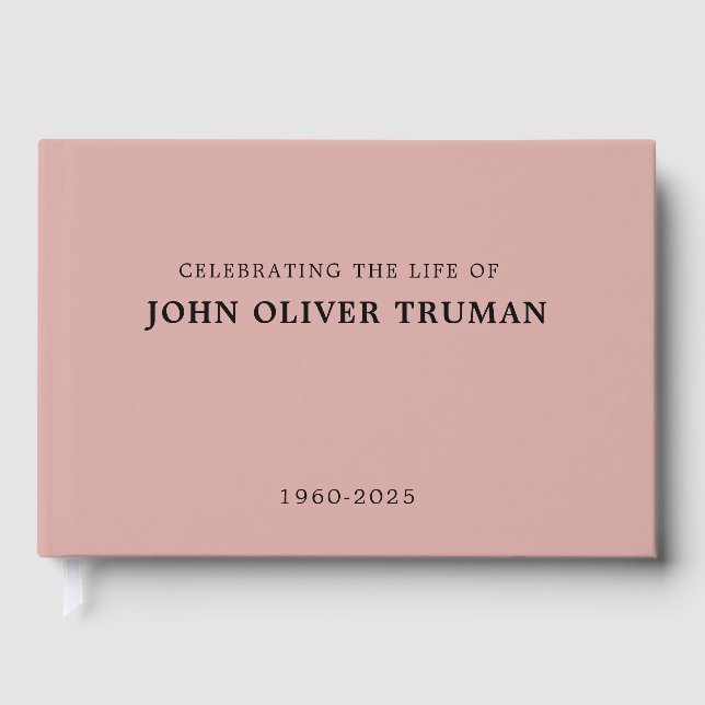 Livro De Visitas Celebrating Life of Personalized Memorial Pink (Frente)