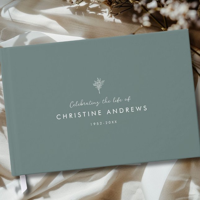 Livro De Visitas Celebration of Life Floral Memorial Green (Celebration of Life Floral Memorial Green Guest Book)