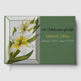 Livro De Visitas Celebration of Life Lilies Watercolor Guestbook