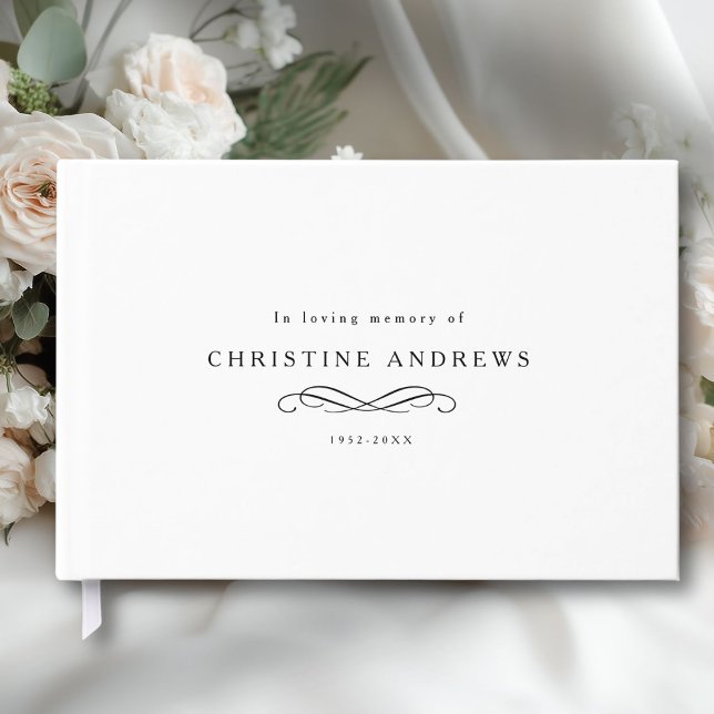 Livro De Visitas Celebration of Life Memorial–Elegant Minimal White (Celebration of Life Memorial–Elegant Minimal White Guest Book)