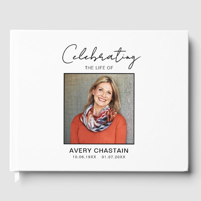 Livro De Visitas Celebration Of Life Photo Funeral Memorial   (Frente)