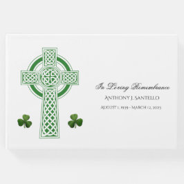 Livro De Visitas Celtic Cross Irish Shamrocks Memorial Funeral
